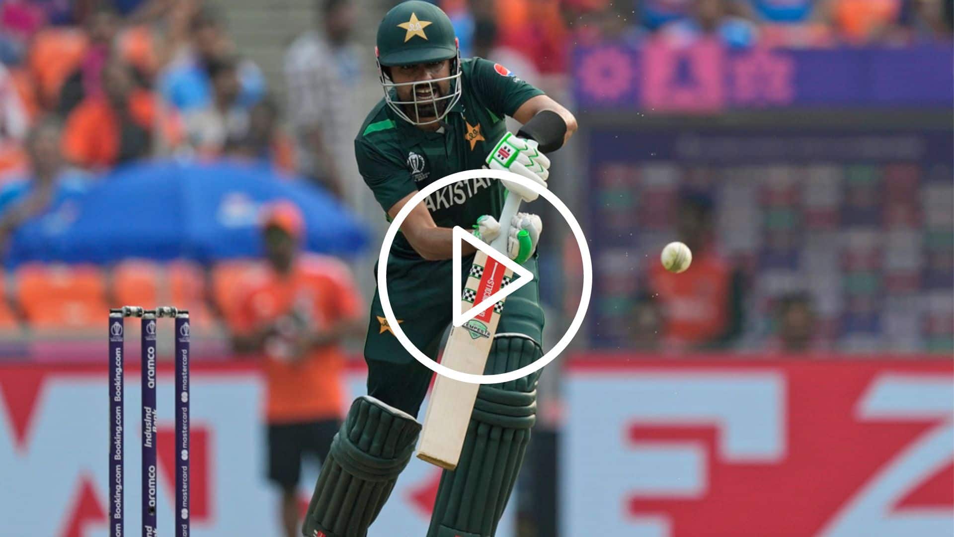 [Watch] Babar Azam Gets First Fifty vs IND In World Cup History With Classy Boundary